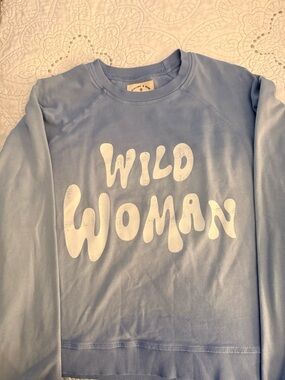 Electric & Rose Light Blue "Wild Woman" Crewneck Sweatshirt
